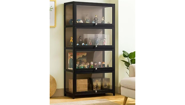 4段 幅60cm密閉防塵設計 コレクションラック フィギュア グッズ ディスプレイケース ディスプレイスタンド 大容量 リビングルーム 寝室